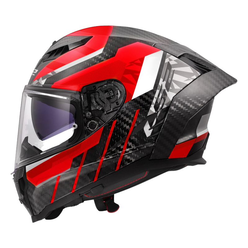LS2 FF807 Dragon Carbon Helmet – Trax Gloss Red – view 2