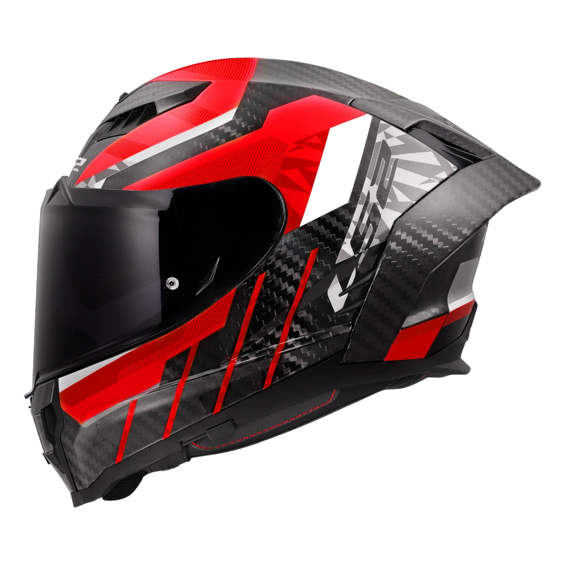 LS2 FF807 Dragon Carbon Helmet – Trax Gloss Red – view 3