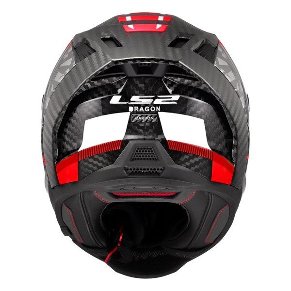 LS2 FF807 Dragon Carbon Helmet – Trax Gloss Red – view 4