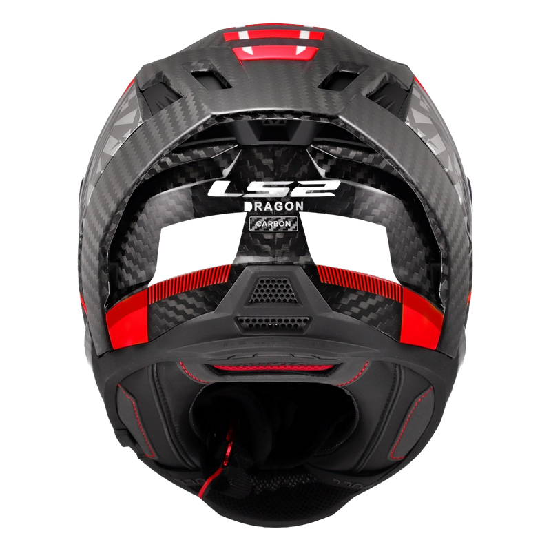 LS2 FF807 Dragon Carbon Helmet – Trax Gloss Red – view 4