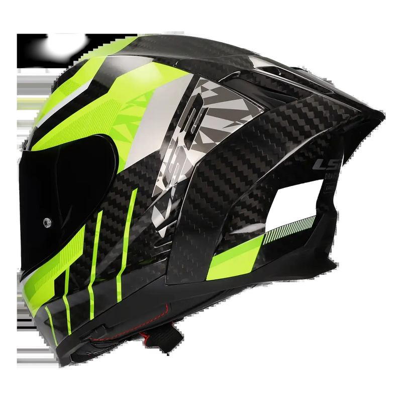 LS2 FF807 Dragon Carbon Helmet – Trax Gloss Hi-Vis Yellow – view 5