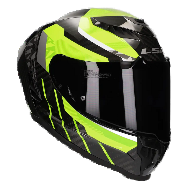 LS2 FF807 Dragon Carbon Helmet – Trax Gloss Hi-Vis Yellow – view 6
