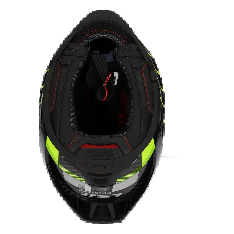 LS2 FF807 Dragon Carbon Helmet – Trax Gloss Hi-Vis Yellow – view 8