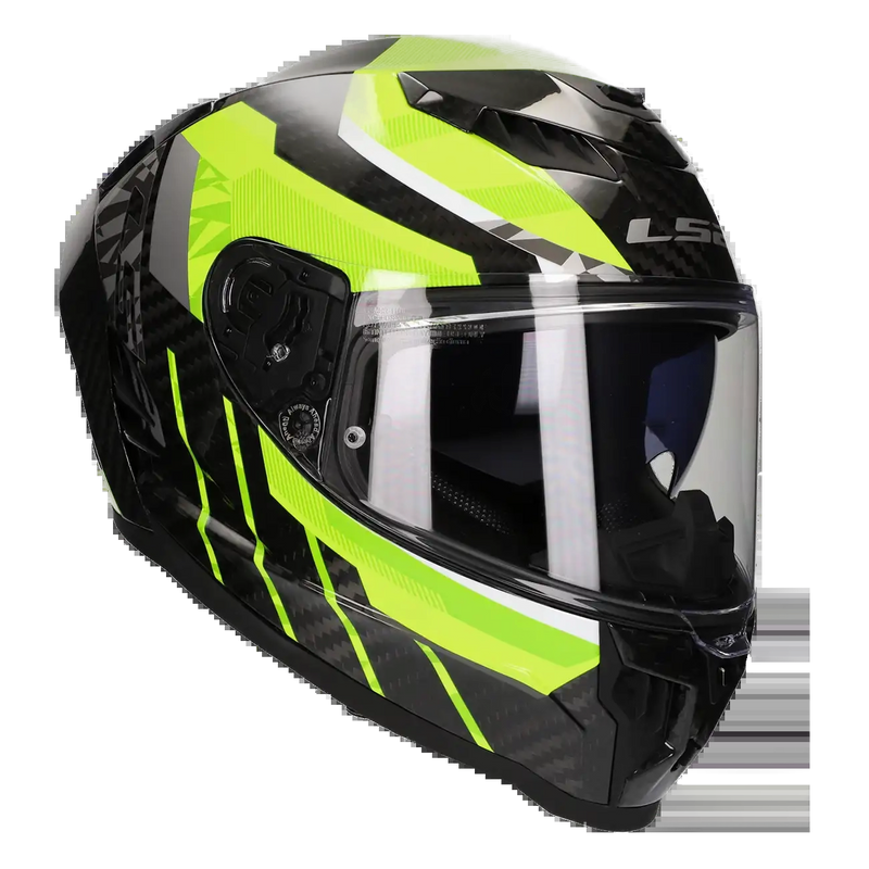 LS2 FF807 Dragon Carbon Helmet – Trax Gloss Hi-Vis Yellow – view 9