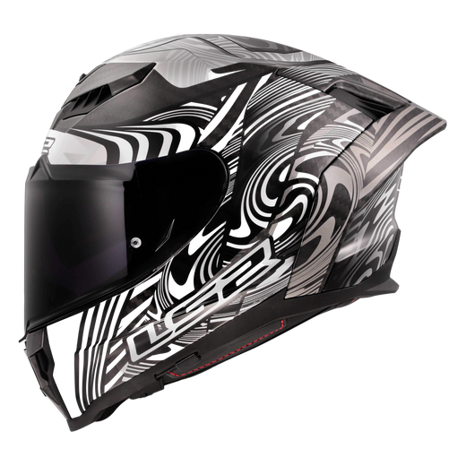 LS2 FF807 Dragon Carbon Helmet – Enthum Gloss Silver/White
