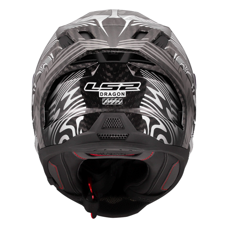LS2 FF807 Dragon Carbon Helmet – Enthum Gloss Silver/White – view 3