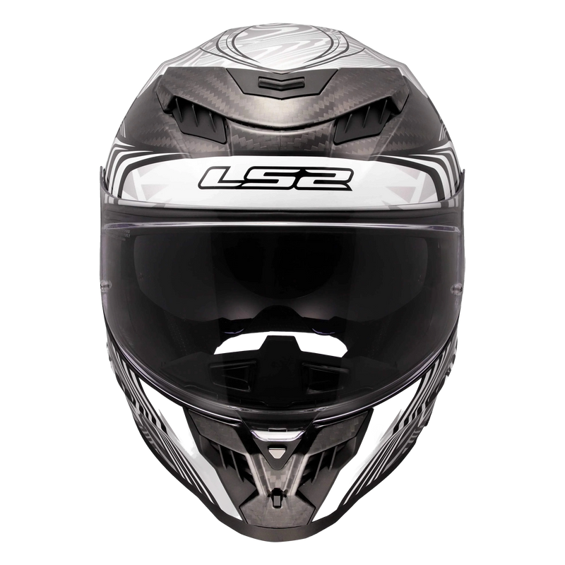 LS2 FF807 Dragon Carbon Helmet – Enthum Gloss Silver/White – view 5