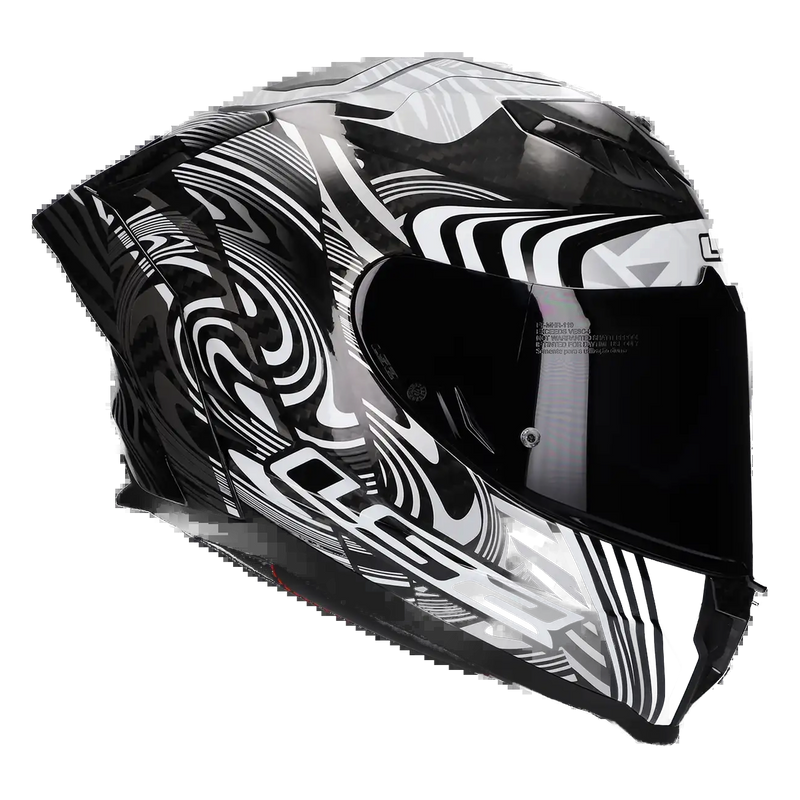 LS2 FF807 Dragon Carbon Helmet – Enthum Gloss Silver/White – view 7