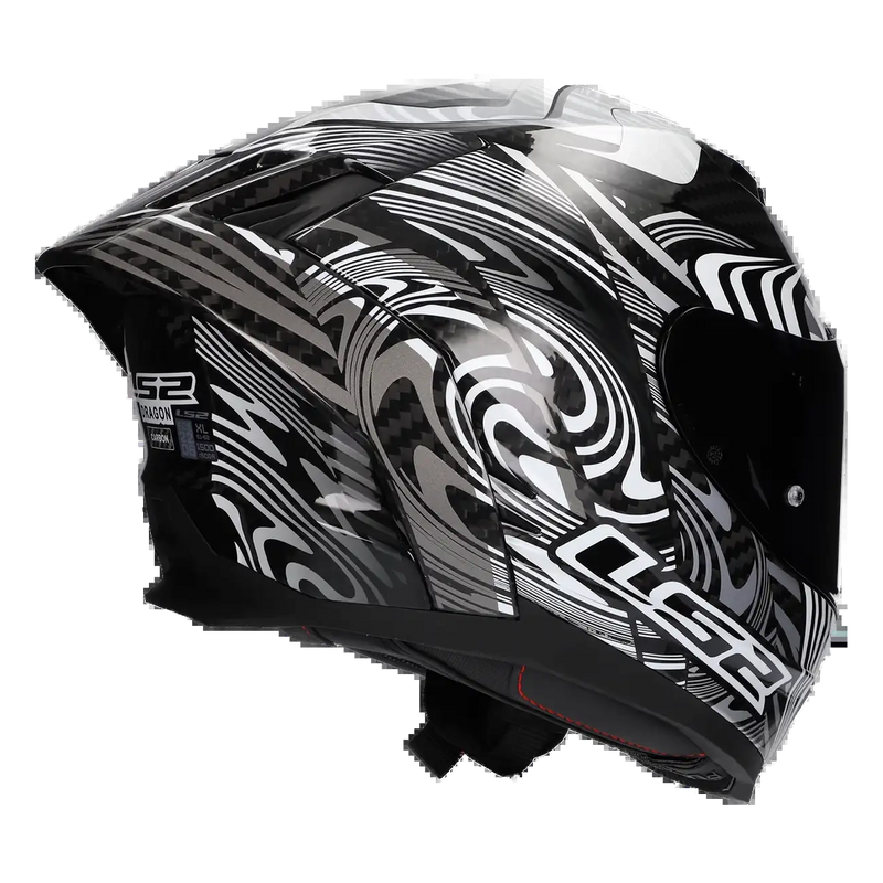 LS2 FF807 Dragon Carbon Helmet – Enthum Gloss Silver/White – view 8
