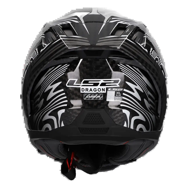 LS2 FF807 Dragon Carbon Helmet – Enthum Gloss Silver/White – view 9