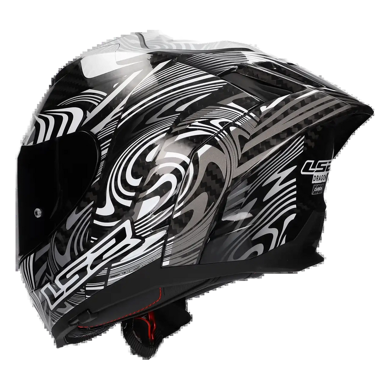 LS2 FF807 Dragon Carbon Helmet – Enthum Gloss Silver/White – view 10
