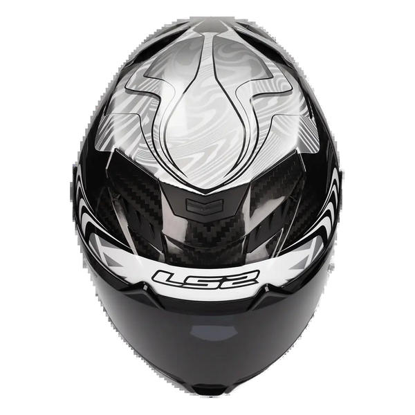 LS2 FF807 Dragon Carbon Helmet – Enthum Gloss Silver/White – view 12