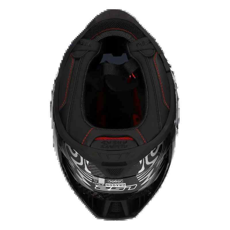 LS2 FF807 Dragon Carbon Helmet – Enthum Gloss Silver/White – view 13