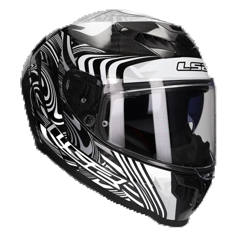 LS2 FF807 Dragon Carbon Helmet – Enthum Gloss Silver/White – view 14