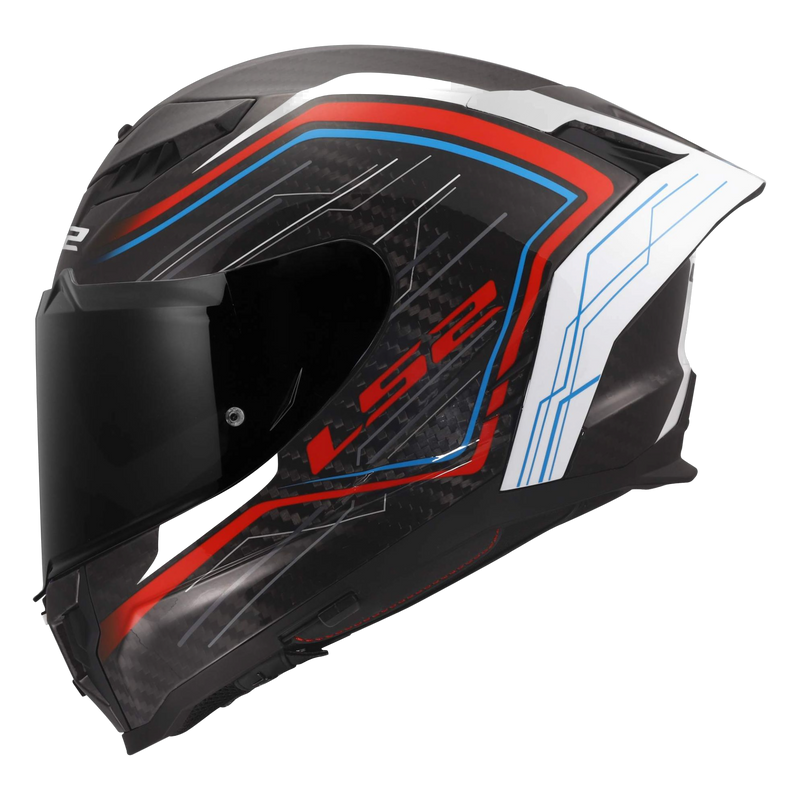 LS2 FF807 Dragon Carbon Helmet – Subic Gloss Red/White – view 1