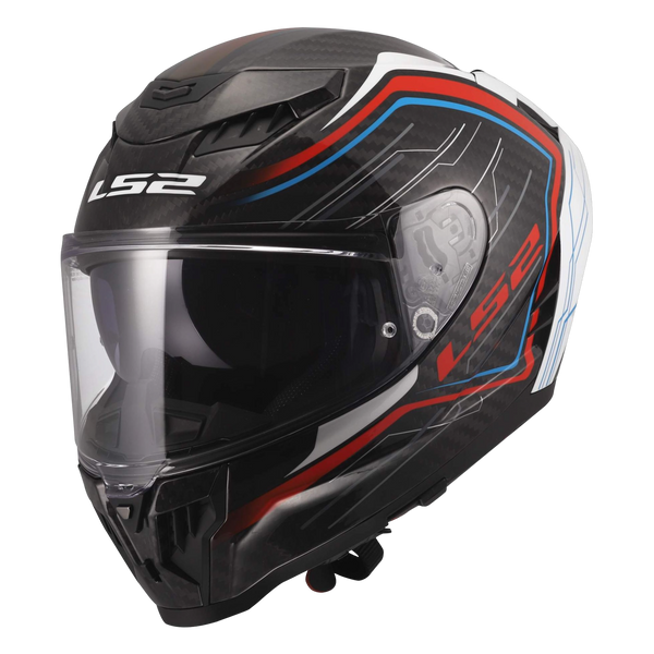 LS2 FF807 Dragon Carbon Helmet – Subic Gloss Red/White – view 2