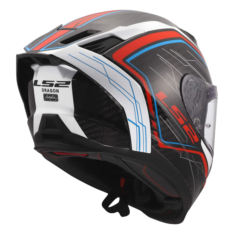 LS2 FF807 Dragon Carbon Helmet – Subic Gloss Red/White – view 6