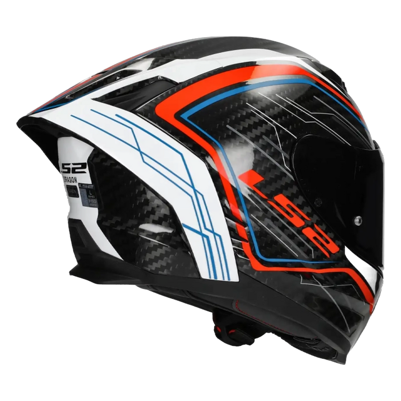 LS2 FF807 Dragon Carbon Helmet – Subic Gloss Red/White – view 11