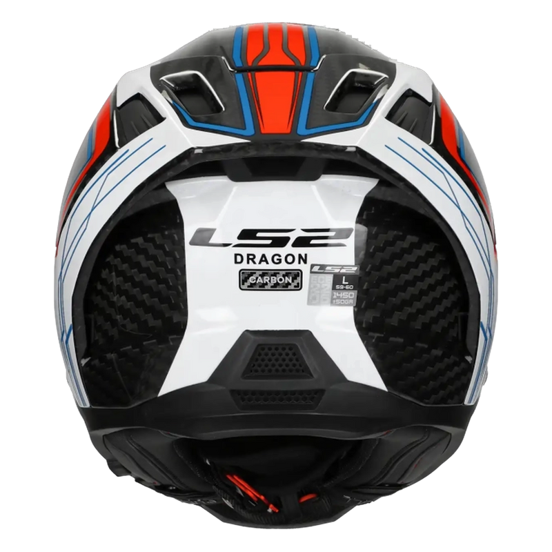 LS2 FF807 Dragon Carbon Helmet – Subic Gloss Red/White – view 12