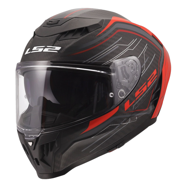 LS2 FF807 Dragon Carbon Helmet – Subic Matt Red – view 2