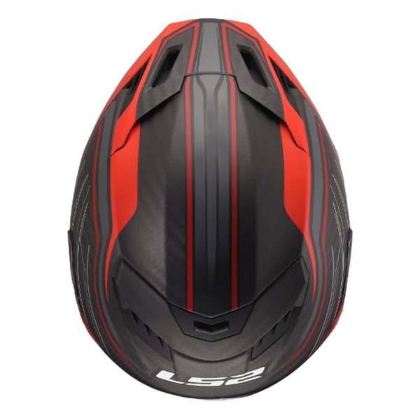 LS2 FF807 Dragon Carbon Helmet – Subic Matt Red – view 5