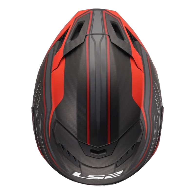 LS2 FF807 Dragon Carbon Helmet – Subic Matt Red – view 5