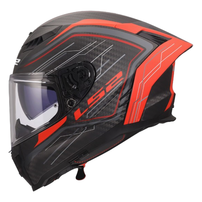LS2 FF807 Dragon Carbon Helmet – Subic Matt Red – view 6