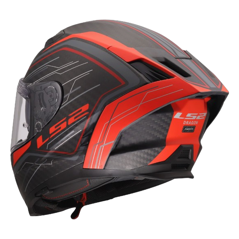 LS2 FF807 Dragon Carbon Helmet – Subic Matt Red – view 7
