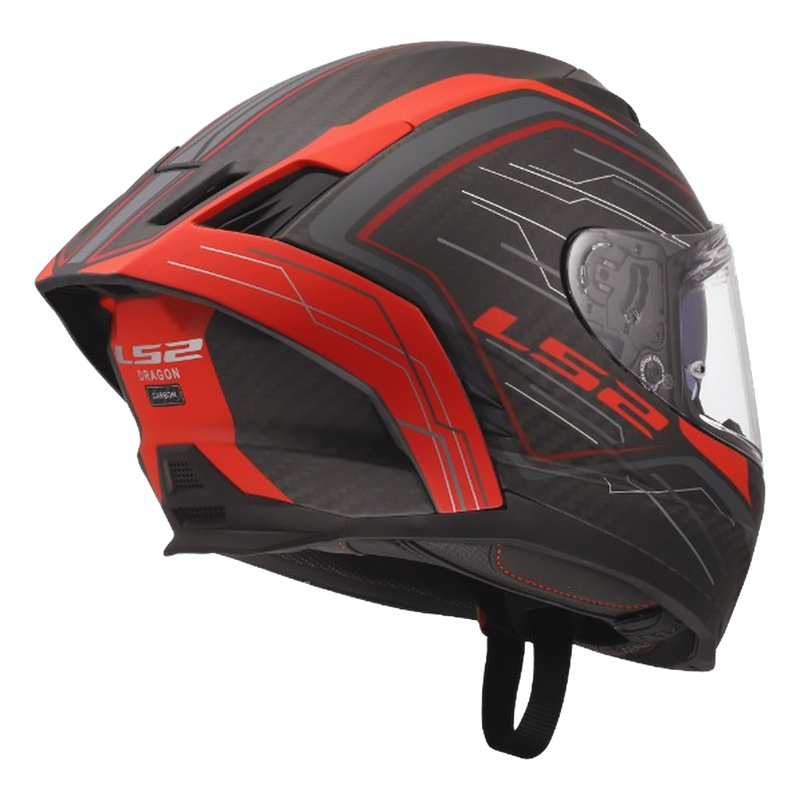 LS2 FF807 Dragon Carbon Helmet – Subic Matt Red – view 9