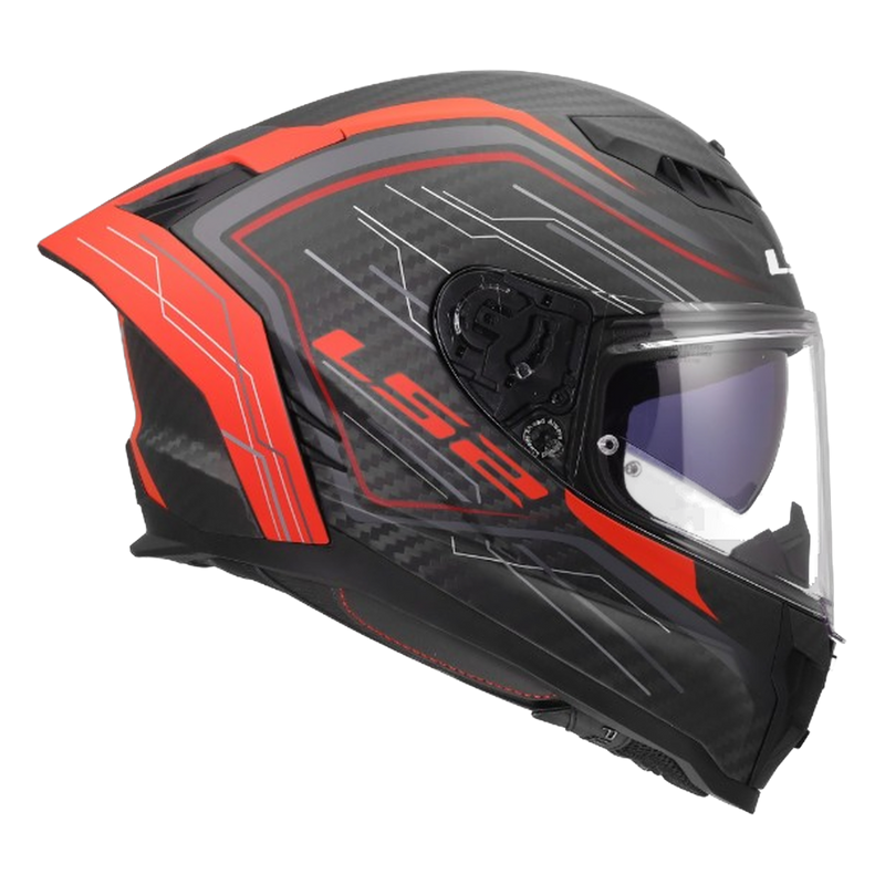 LS2 FF807 Dragon Carbon Helmet – Subic Matt Red – view 10