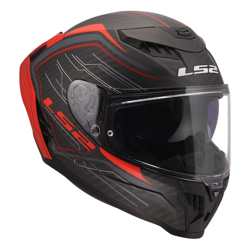 LS2 FF807 Dragon Carbon Helmet – Subic Matt Red – view 11