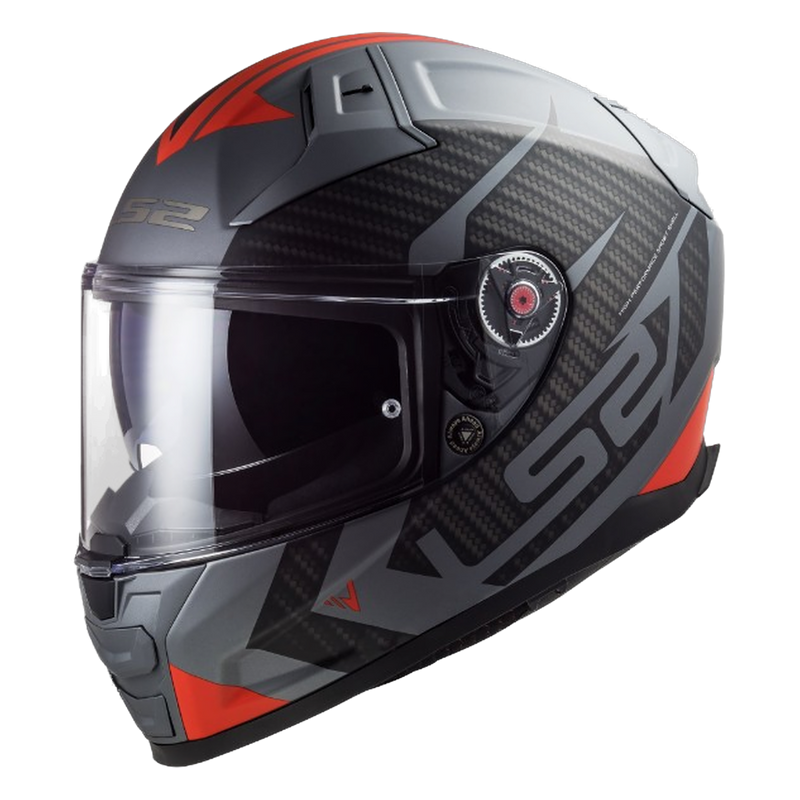 LS2 FF811 Vector II Helmet – Splitter Matt Titanium/Red
