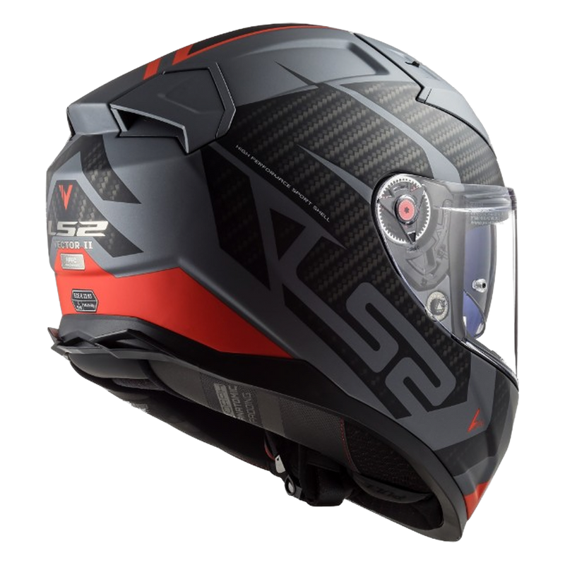 LS2 FF811 Vector II Helmet – Splitter Matt Titanium/Red