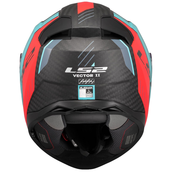 LS2 FF811 Vector II Carbon Helm – Grid Red/Cyan
