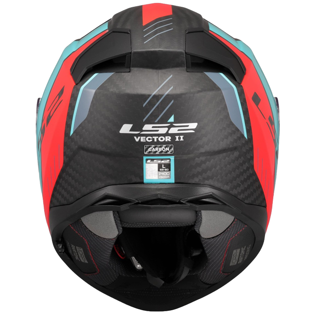 LS2 FF811 Vector II Carbon Helmet – Grid Red/Cyan