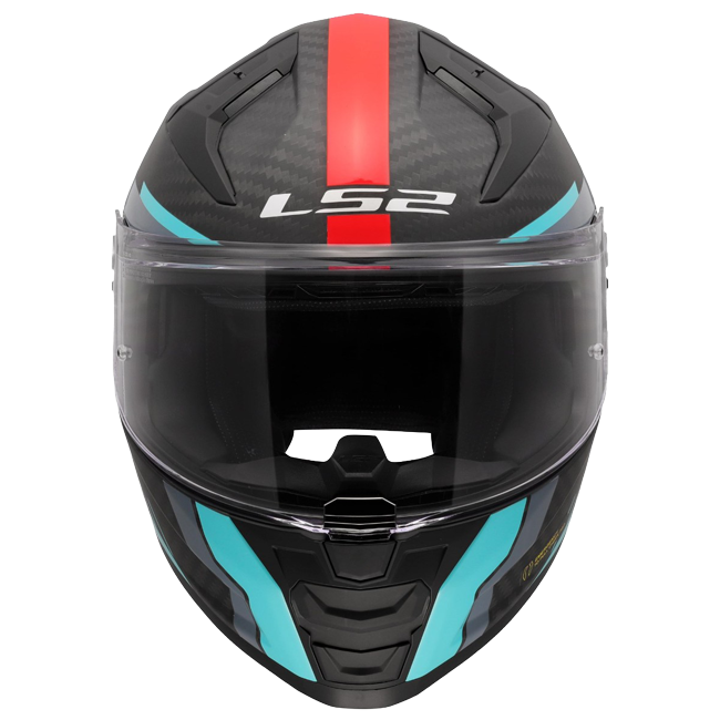 LS2 FF811 Vector II Carbon Helmet – Grid Red/Cyan