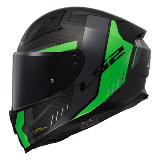 LS2 FF811 Vector II Carbon Helmet – Grid Matt Fluo Green