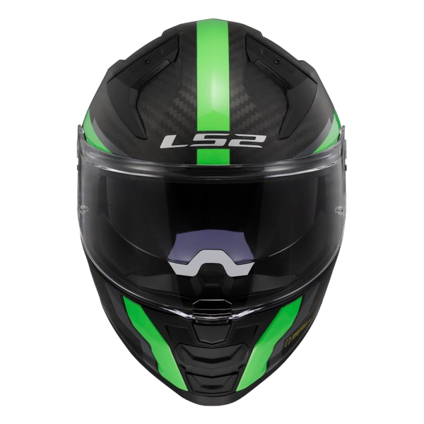 LS2 FF811 Vector II Carbon Helmet – Grid Matt Fluo Green