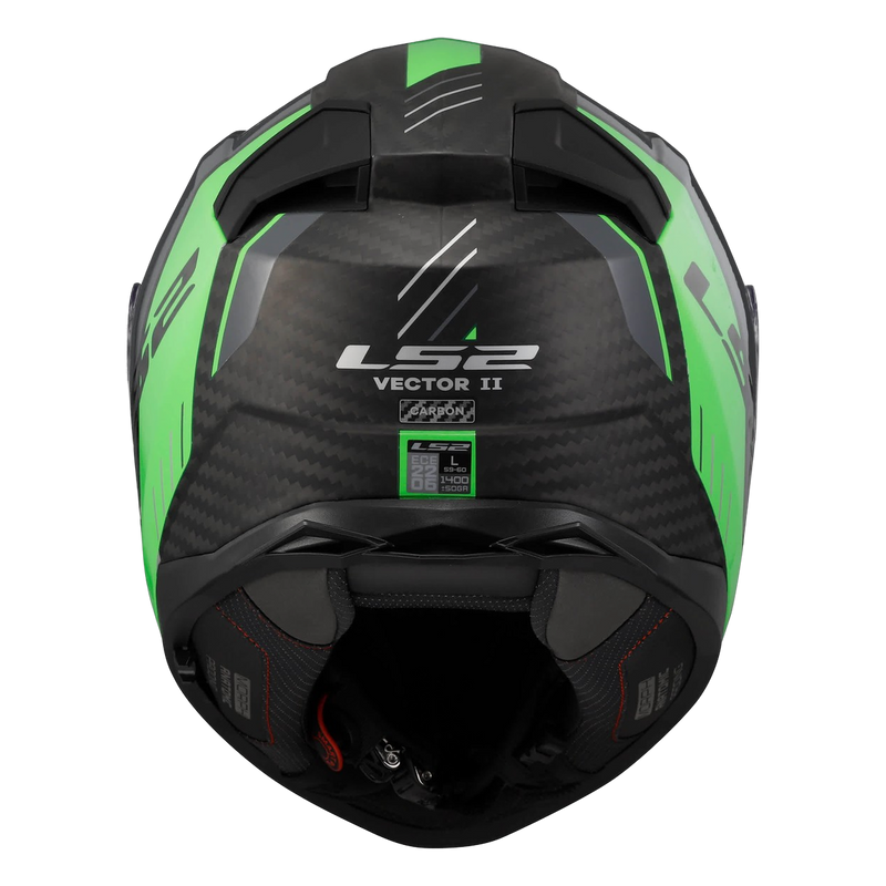 LS2 FF811 Vector II Carbon Helmet – Grid Matt Fluo Green
