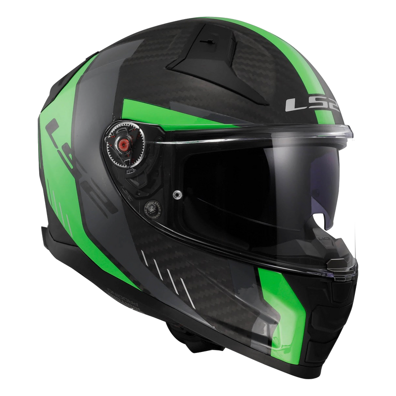 LS2 FF811 Vector II Carbon Helmet – Grid Matt Fluo Green