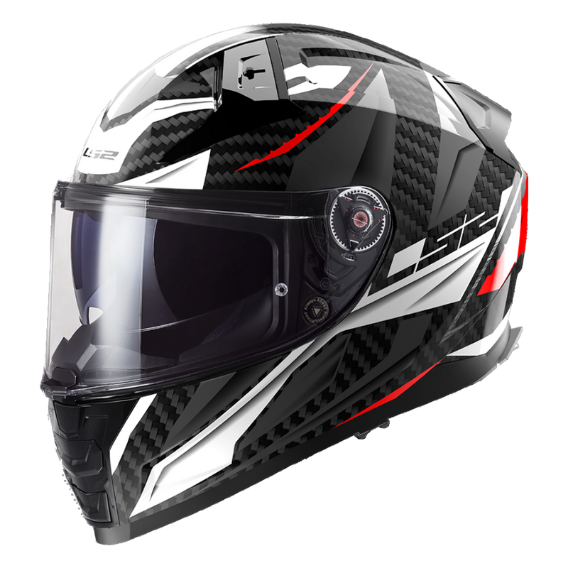LS2 FF811 Vector II Carbon Helmet – Savage White/Red/Grey