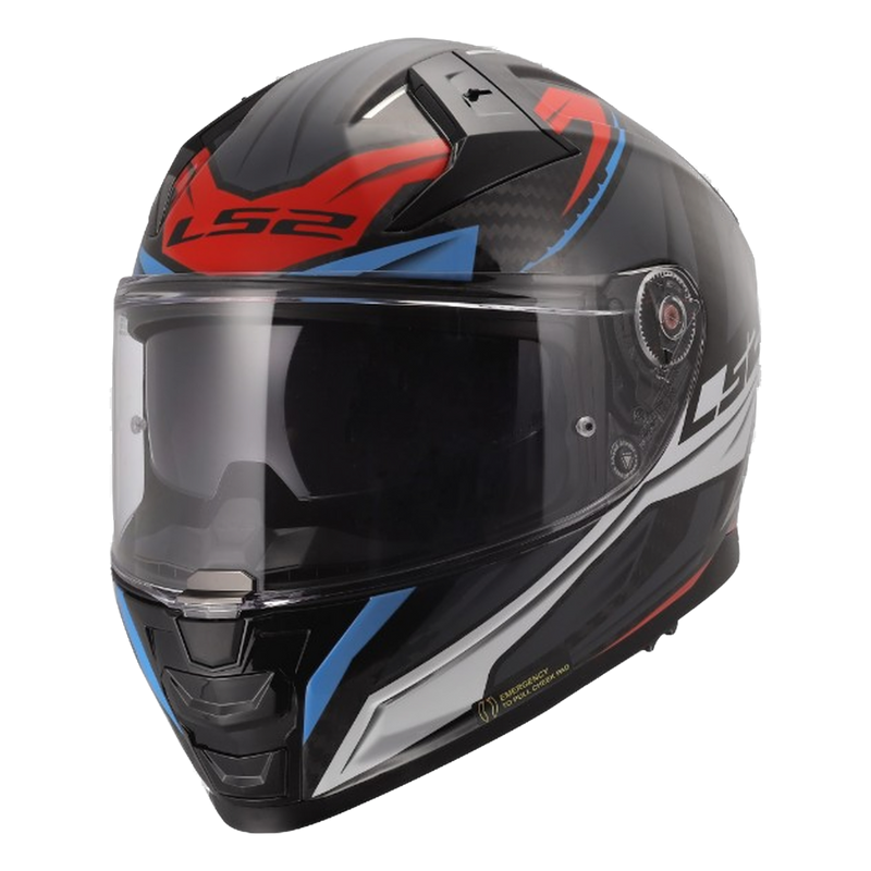 LS2 FF811 Vector II Carbon Helmet – Savage White/Blue/Red