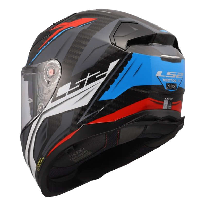 LS2 FF811 Vector II Carbon Helmet – Savage White/Blue/Red