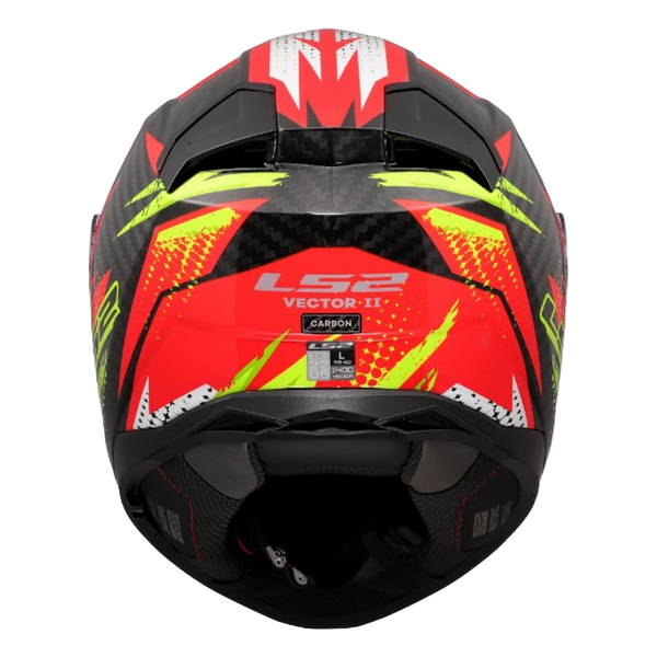 LS2 FF811 Vector II Carbon Helmet – Tantic Red/Hi-Vis Yellow