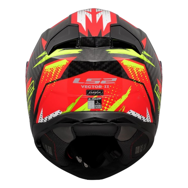 LS2 FF811 Vector II Carbon Helmet – Tantic Red/Hi-Vis Yellow