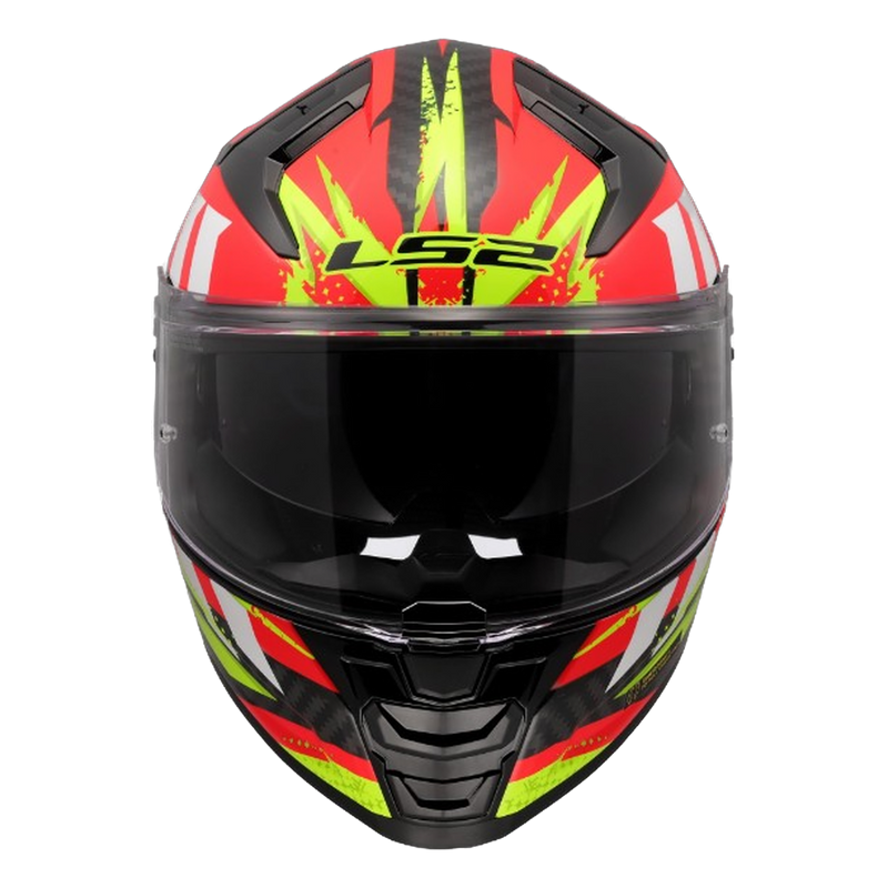 LS2 FF811 Vector II Carbon Helmet – Tantic Red/Hi-Vis Yellow
