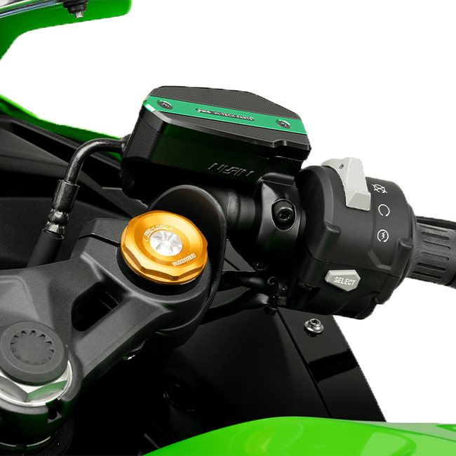 Puig CNC-machined aluminium front brake fluid reservoir cap for Kawasaki ZX-4 RR 2023-2026
