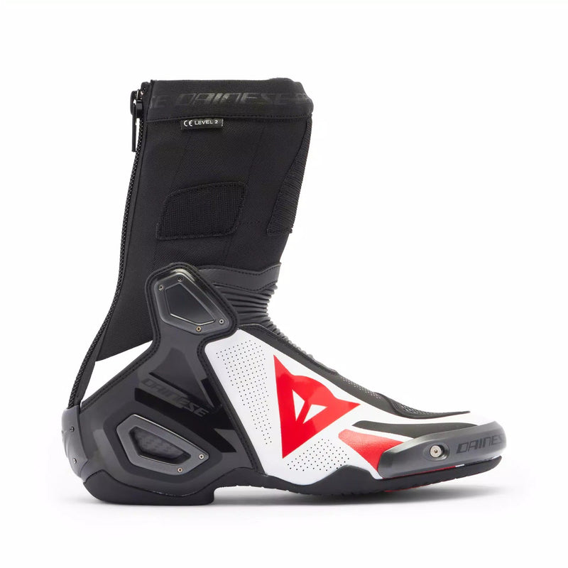 Dainese Axial 2 Air men's motorcycle racing boots in black and white