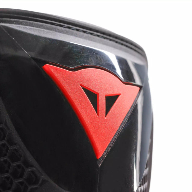 Dainese Torque 4 women's motorcycle boots in black, showing Groundtrax sole and magnesium sliders