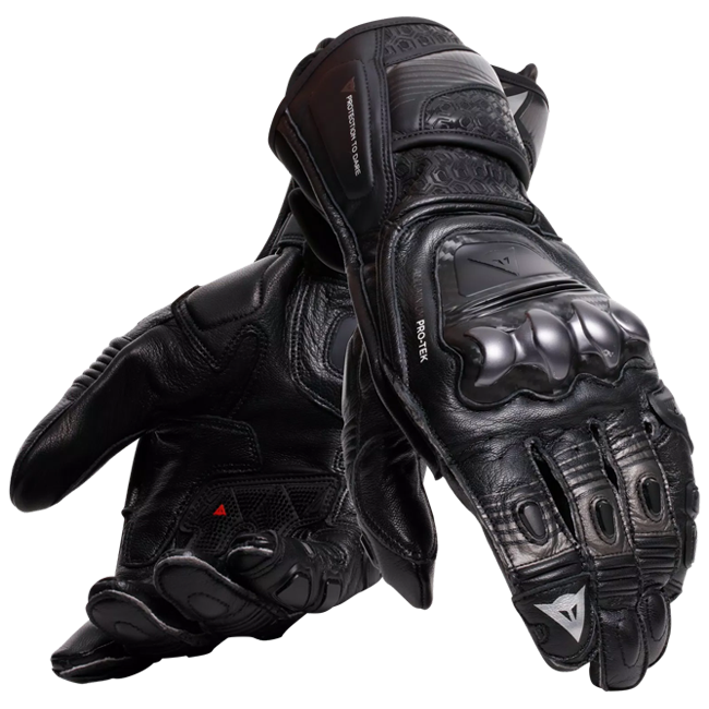 Dainese Fiero Racing motorcycle leather gloves in black, men's